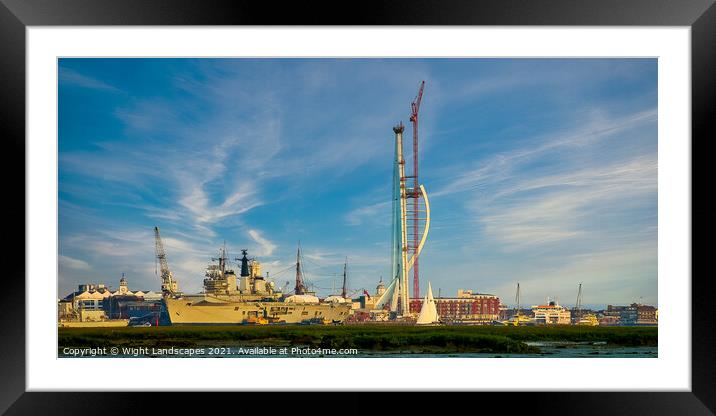 The Building Of The Spinnaker Tower Framed Mounted Print by Wight Landscapes