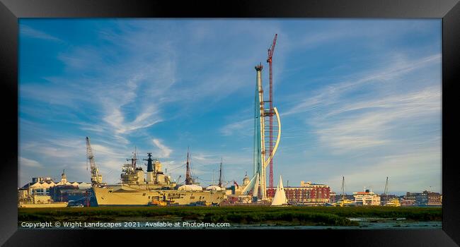 The Building Of The Spinnaker Tower Framed Print by Wight Landscapes