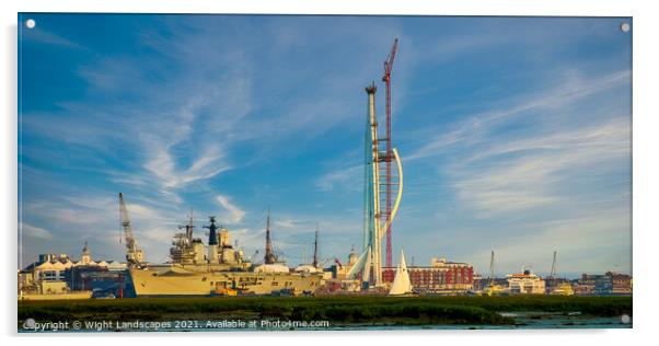 The Building Of The Spinnaker Tower Acrylic by Wight Landscapes