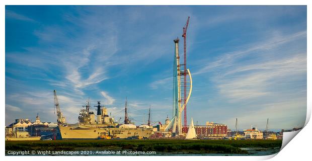 The Building Of The Spinnaker Tower Print by Wight Landscapes
