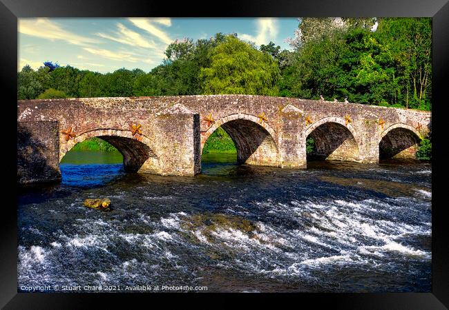 Bickleigh Bridge on the River Exe  Framed Print by Stuart Chard