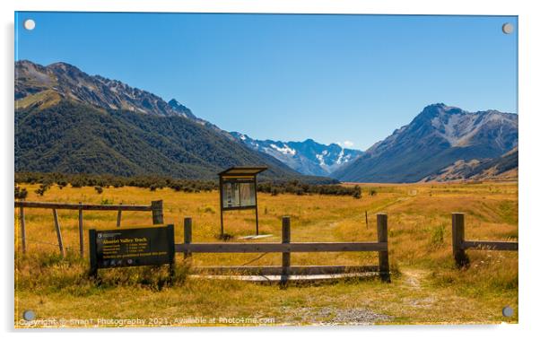 The entrance to Ahuriri Conservation Park in Mackenzie basin, Canterbury Acrylic by SnapT Photography