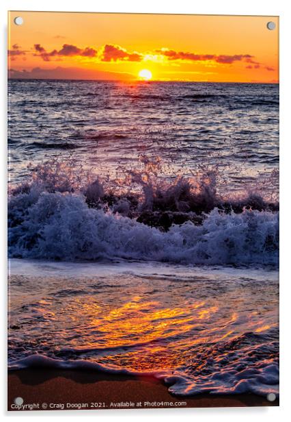 Dalmore Beach Sunset Acrylic by Craig Doogan