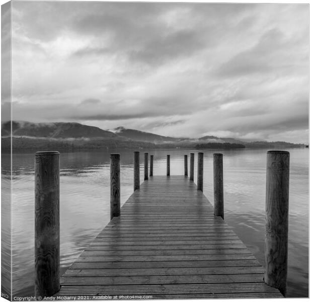Derwent Water Jetty before Dawn Canvas Print by Andy McGarry