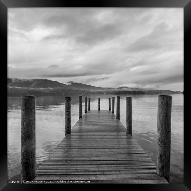 Derwent Water Jetty before Dawn Framed Print by Andy McGarry