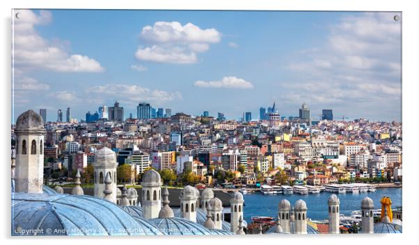 Istanbul Skyline Acrylic by Andy McGarry