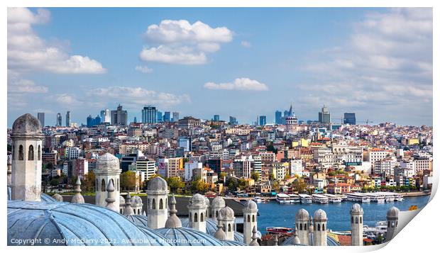 Istanbul Skyline Print by Andy McGarry