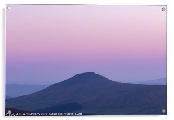 Shuttlingsloe at Sunset Acrylic by Andy McGarry