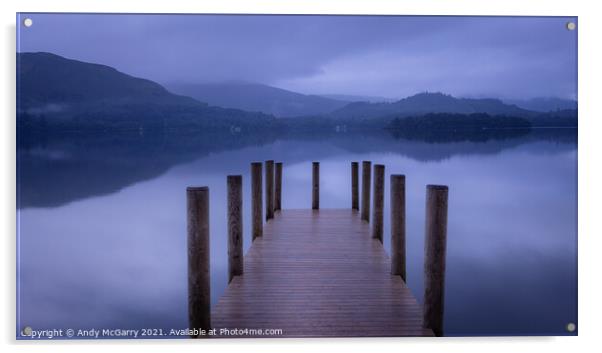 Derwent Water pre Dawn Acrylic by Andy McGarry