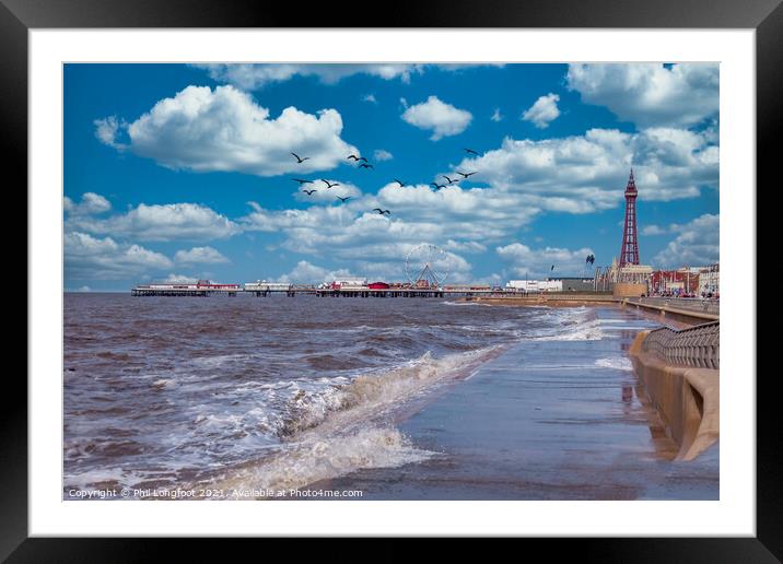 Windy day Blackpool Promenade  Framed Mounted Print by Phil Longfoot