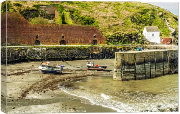 Porthgain Harbour at Low Tide North Pembrokeshire Canvas Print by Nick Jenkins