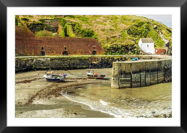Porthgain Harbour at Low Tide North Pembrokeshire Framed Mounted Print by Nick Jenkins