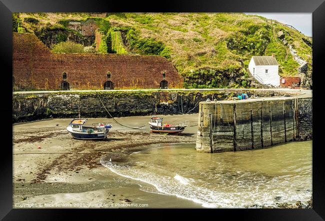 Porthgain Harbour at Low Tide North Pembrokeshire Framed Print by Nick Jenkins