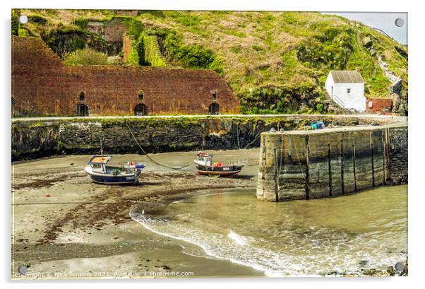 Porthgain Harbour at Low Tide North Pembrokeshire Acrylic by Nick Jenkins
