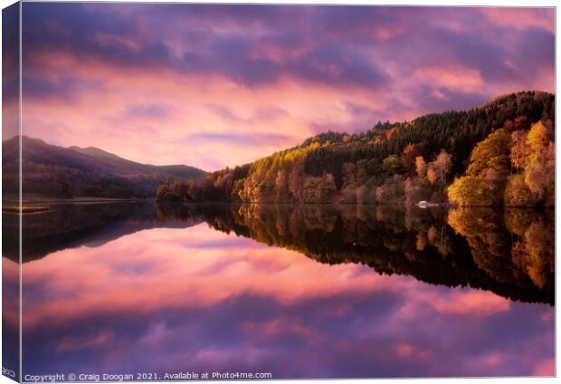 Loch Tummel Sunset Canvas Print by Craig Doogan