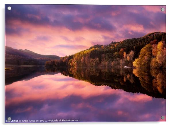 Loch Tummel Sunset Acrylic by Craig Doogan