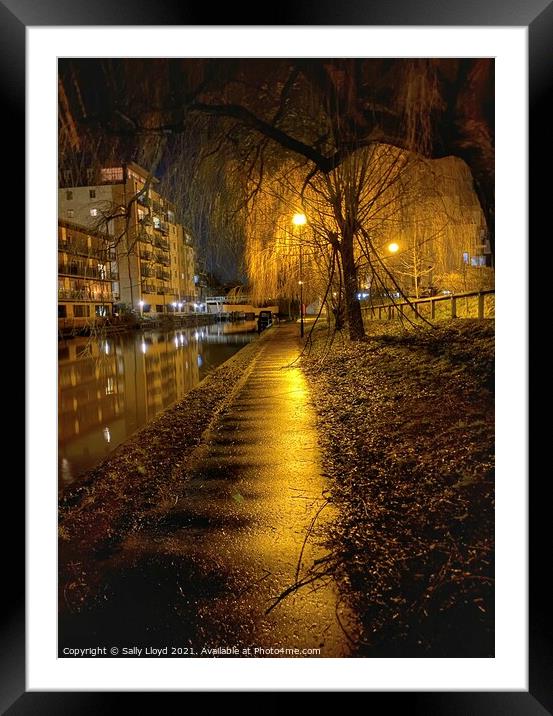 Norwich Nights - The Wensum Willows Framed Mounted Print by Sally Lloyd