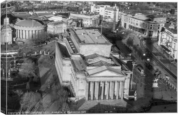 St George's Hall Liverpool from 450 feet in the ai Canvas Print by Phil Longfoot