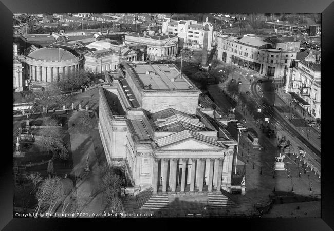 St George's Hall Liverpool from 450 feet in the ai Framed Print by Phil Longfoot