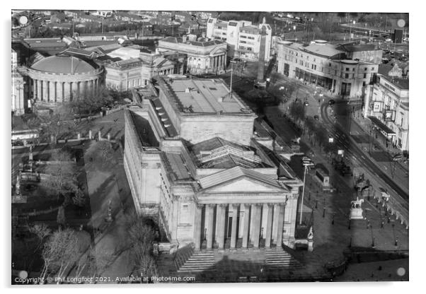 St George's Hall Liverpool from 450 feet in the ai Acrylic by Phil Longfoot