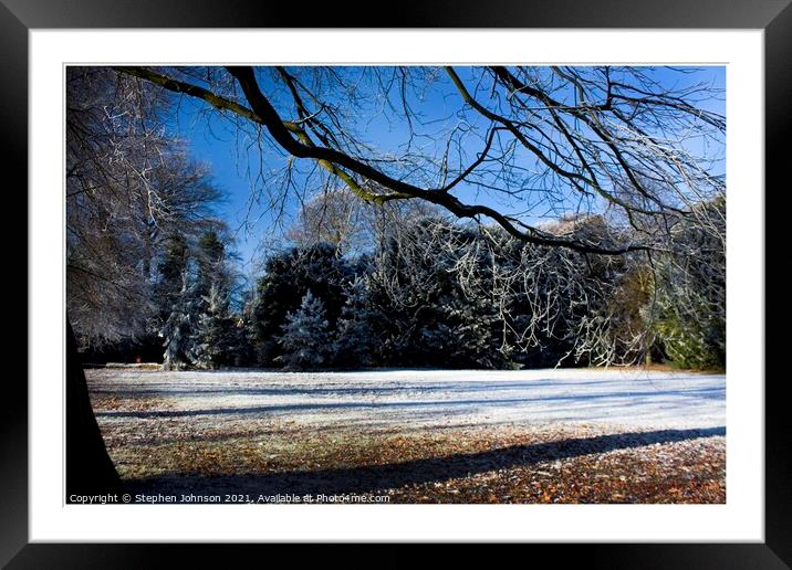 Snow on the ground Framed Mounted Print by Stephen Johnson