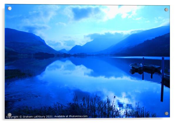 Lake nantlle, Snowdonia Acrylic by Graham Lathbury