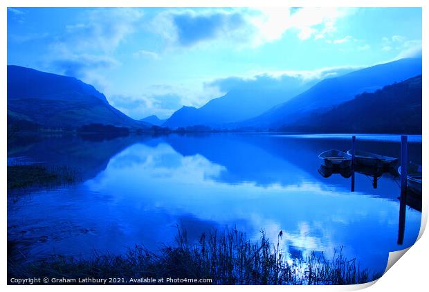 Lake nantlle, Snowdonia Print by Graham Lathbury