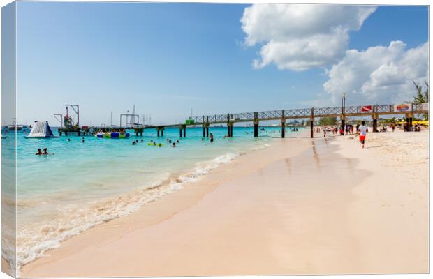 The Boatyard in Barbados Canvas Print by Roger Green