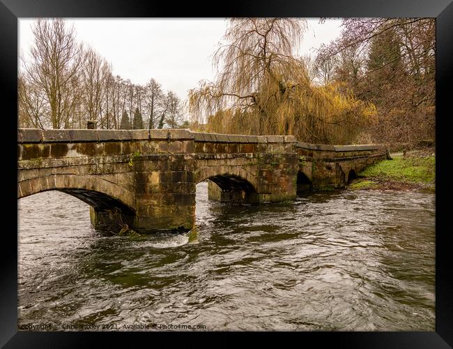 Stone bridge over the River Wye, Bakewell Framed Print by Chris Yaxley