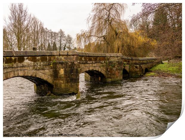 Stone bridge over the River Wye, Bakewell Print by Chris Yaxley