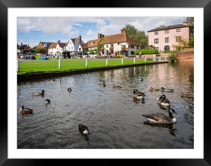 Finchingfield pond Framed Mounted Print by David Hall