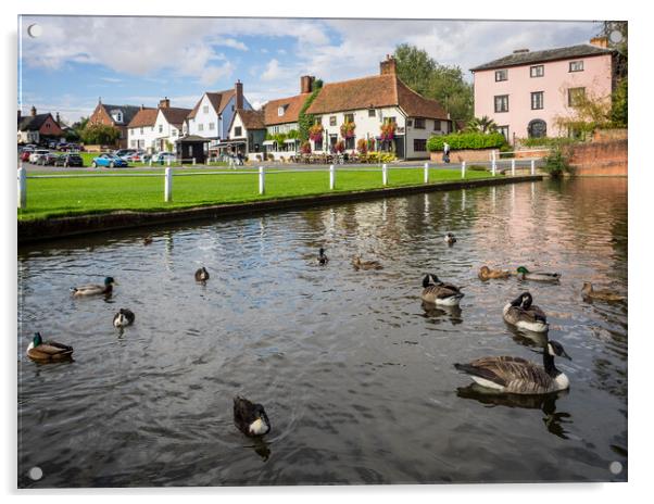 Finchingfield pond Acrylic by David Hall