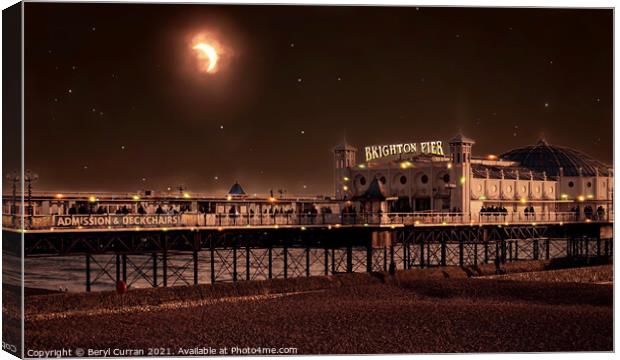 A Magical Night on Brightons Palace Pier Canvas Print by Beryl Curran
