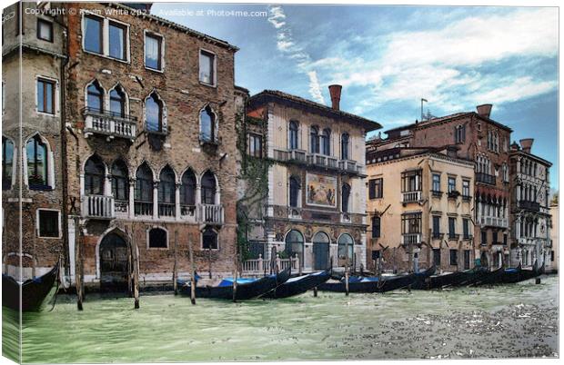 Venice watercolor effect Canvas Print by Kevin White