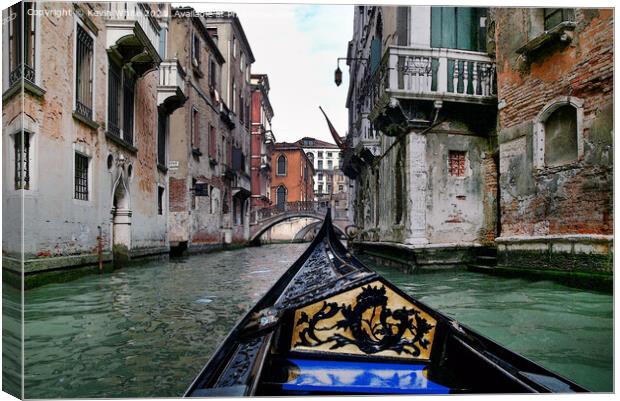 Canal trip through Venice Canvas Print by Kevin White