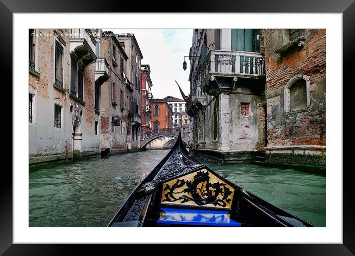 Canal trip through Venice Framed Mounted Print by Kevin White