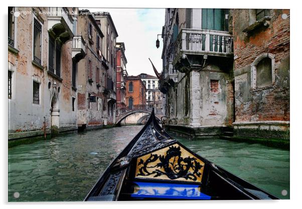 Canal trip through Venice Acrylic by Kevin White