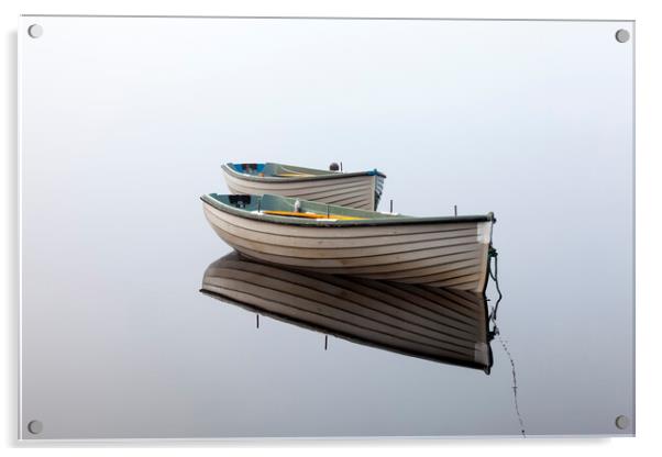 Tranquil Reflections of Boats Acrylic by Tommy Dickson