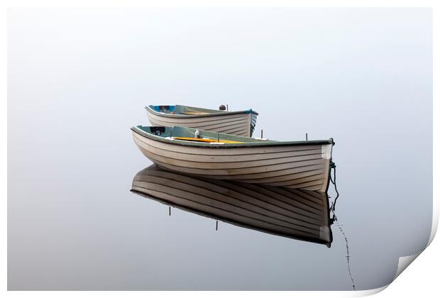 Tranquil Reflections of Boats Print by Tommy Dickson