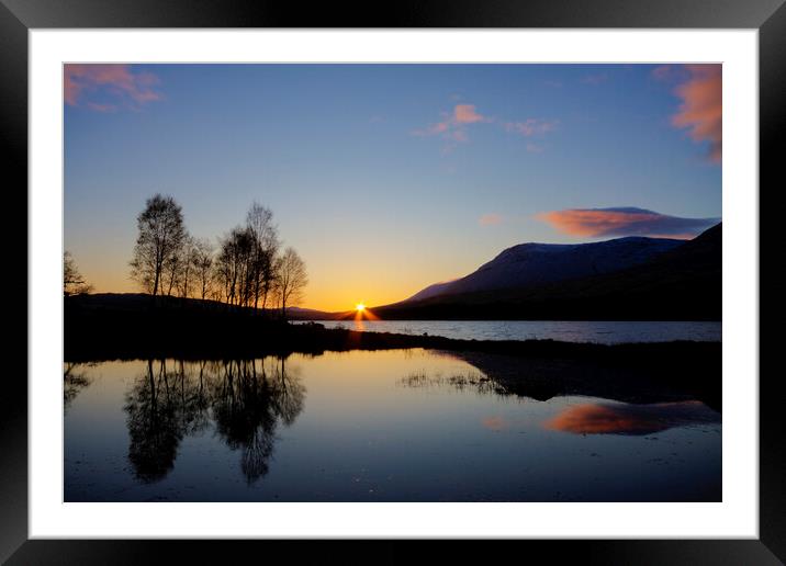 Serene Sunrise Over Loch Tulla Framed Mounted Print by Tommy Dickson