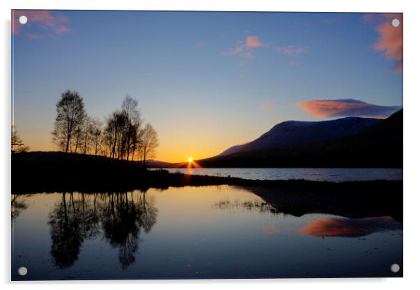 Serene Sunrise Over Loch Tulla Acrylic by Tommy Dickson