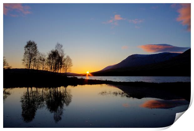 Serene Sunrise Over Loch Tulla Print by Tommy Dickson