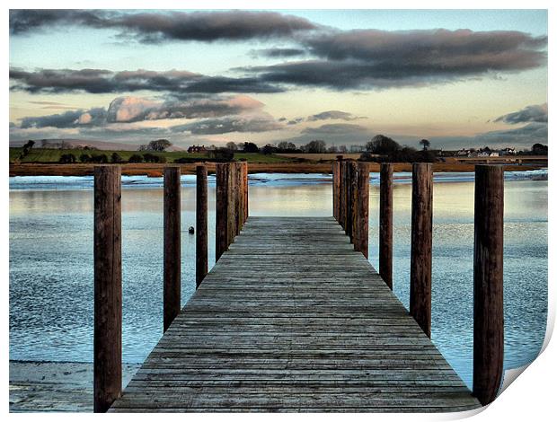 Sunset on the Jetty Print by Lilian Marshall