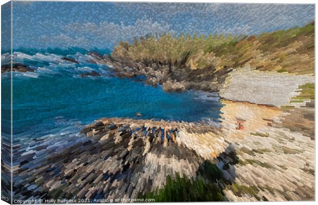 Cornish Cove's Abstract Panorama Canvas Print by Holly Burgess