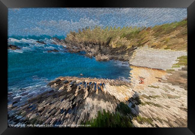 Cornish Cove's Abstract Panorama Framed Print by Holly Burgess