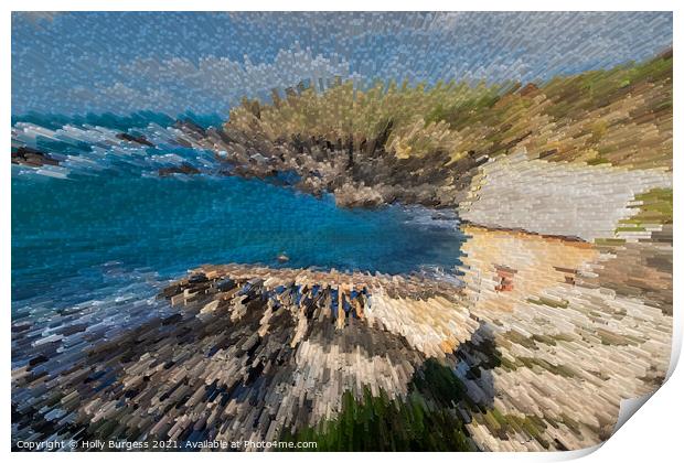 Cornish Cove's Abstract Panorama Print by Holly Burgess