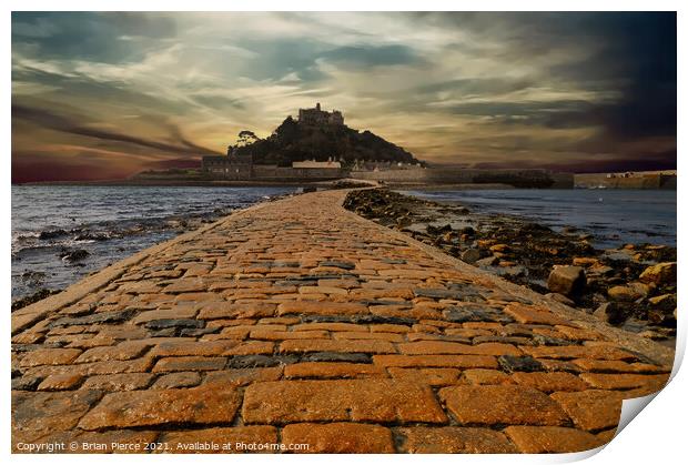 St Michael's Mount and Causeway, Cornwall Print by Brian Pierce