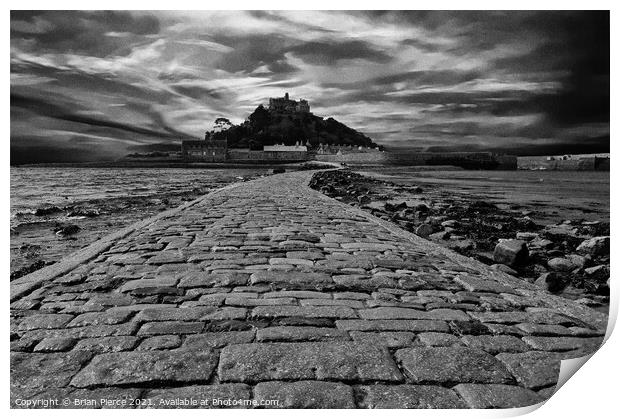 St Michael's Mount and Causeway, Cornwall  Print by Brian Pierce