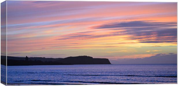 Sunset sky colours in Ayr Scotland Canvas Print by Allan Durward Photography