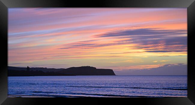 Sunset sky colours in Ayr Scotland Framed Print by Allan Durward Photography